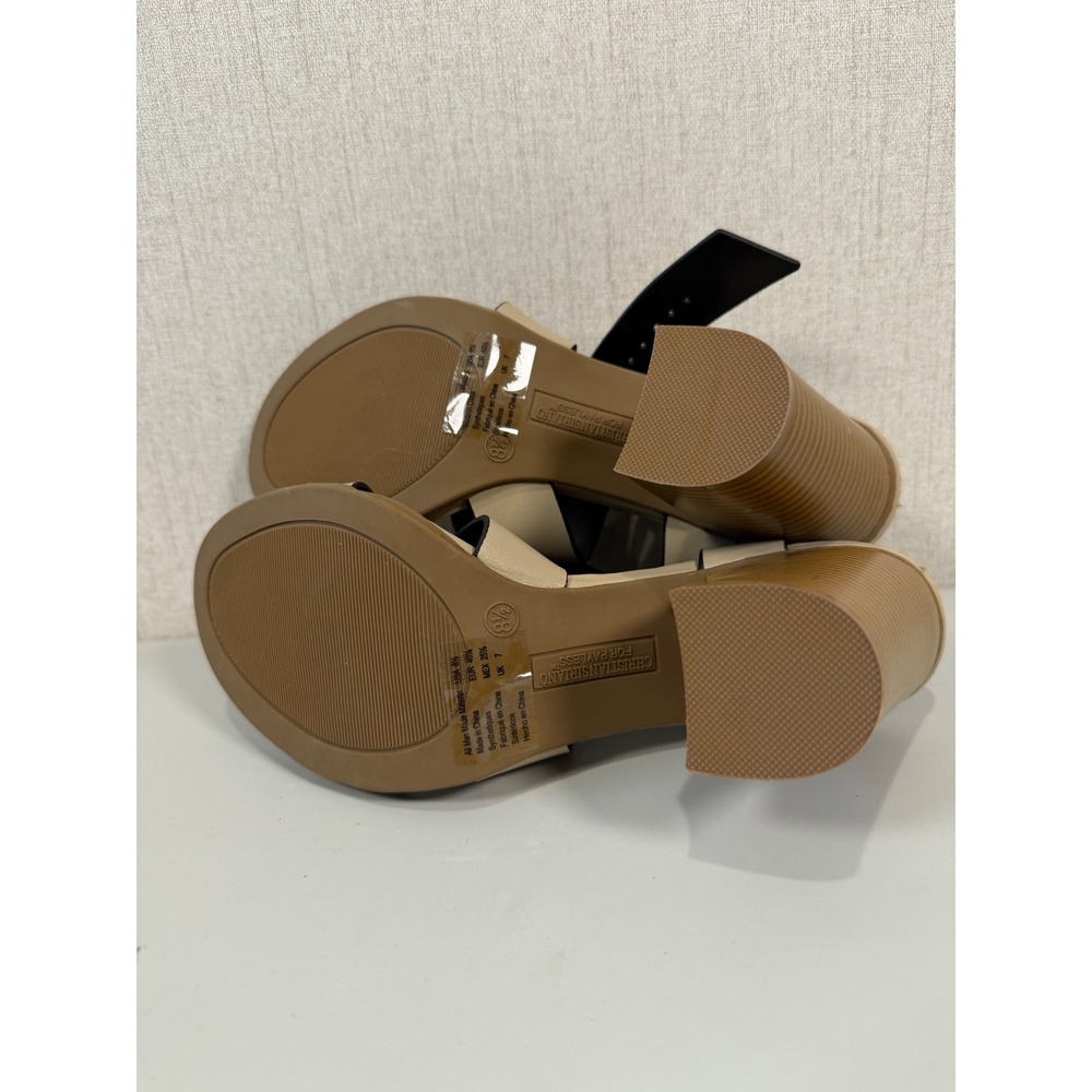 CRHISTIAN SIRIANO WOMEN'S SANDALS BEIGE STRAPS Size 8.5 - Picture 8 of 14
